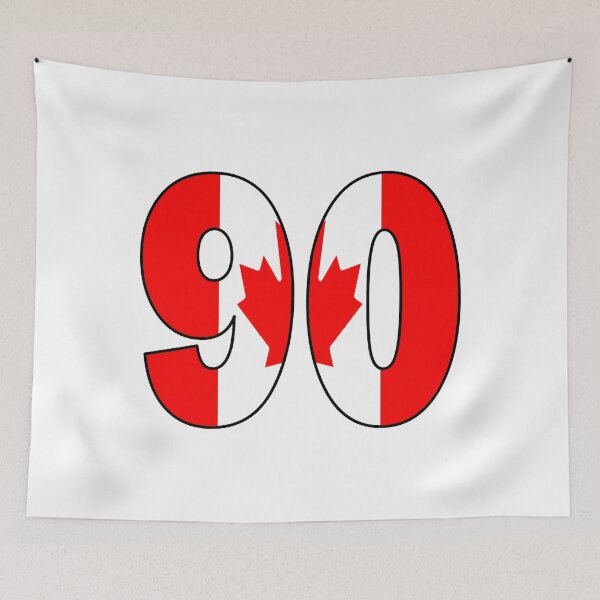 Item preview, Number 90 with Canadian flag on the background designed and sold by AllShirts21.