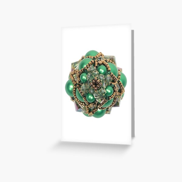Kieferzäpfchen aus Eden green & luminous green Swarovski Kristallglas Grußkarte