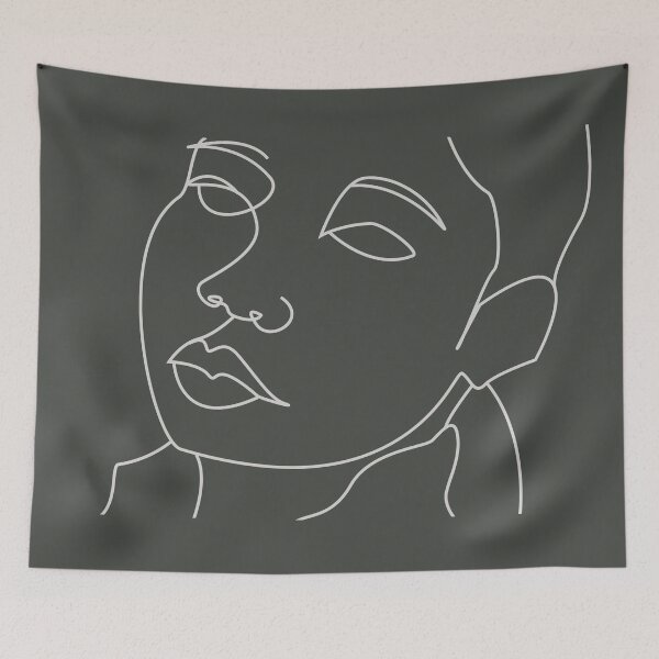 Item preview, Slate Space - Line art woman face designed and sold by bellatierra.