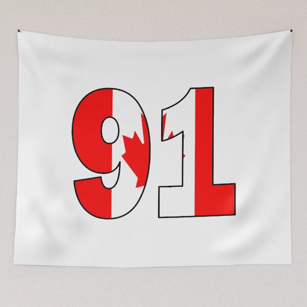 Item preview, Number 91 with Canadian flag on the background designed and sold by AllShirts21.