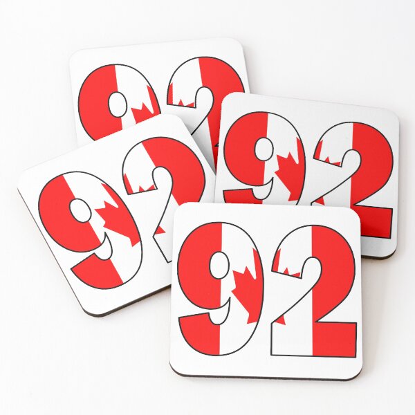 Item preview, Number 92 with Canadian flag on the background designed and sold by AllShirts21.