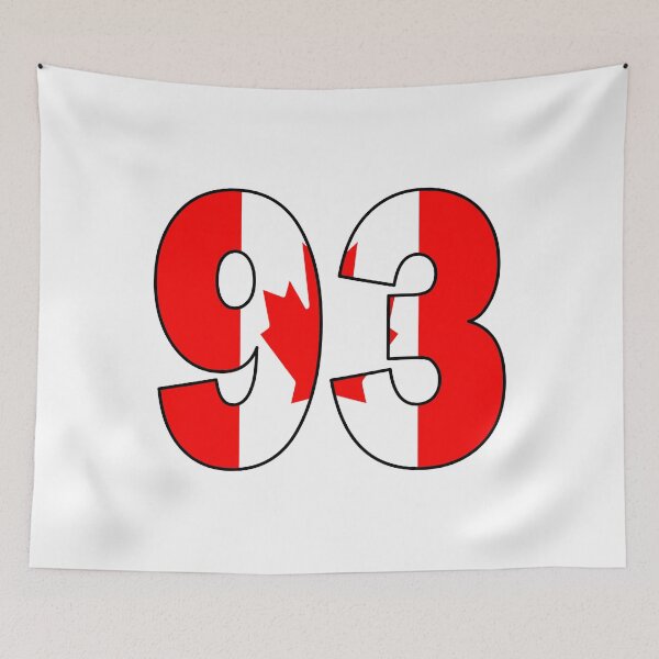 Item preview, Number 93 with Canadian flag on the background designed and sold by AllShirts21.