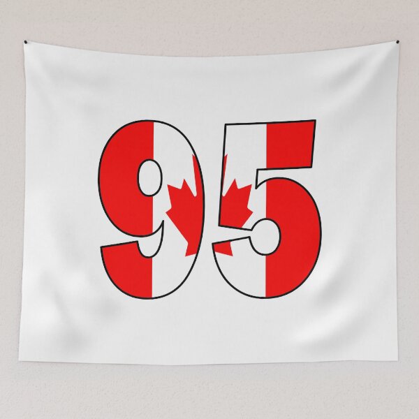 Item preview, Number 95 with Canadian flag on the background designed and sold by AllShirts21.