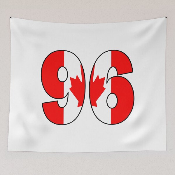 Item preview, Number 96 with Canadian flag on the background designed and sold by AllShirts21.