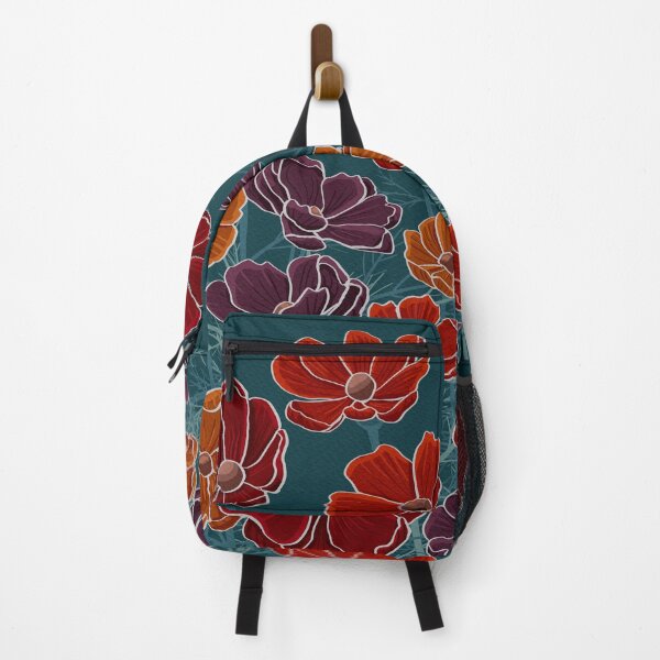 Item preview, Cosmos Flower Print - Red orange dark palette designed and sold by MadebyCRO.