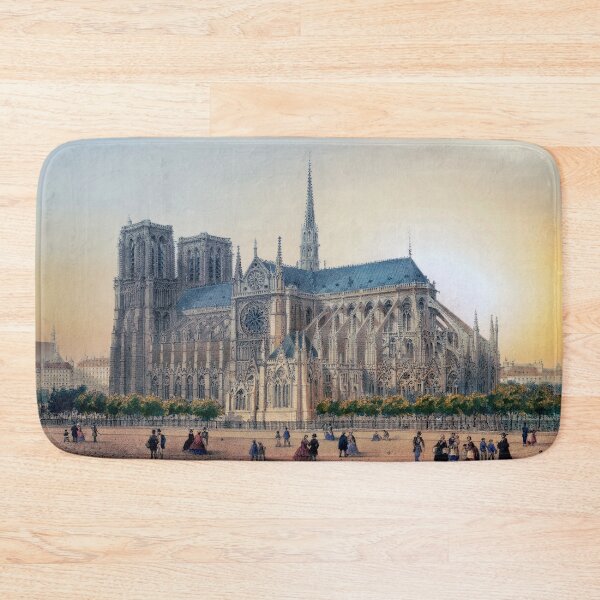 Item preview, Restored Painting of Notre Dam with Sunset designed and sold by billduncan.
