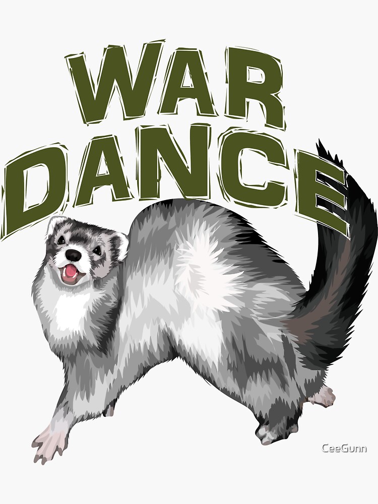 "War Dance Cute Ferret" Sticker for Sale by CeeGunn Redbubble