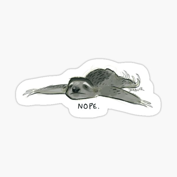 Nope Sloth Sticker