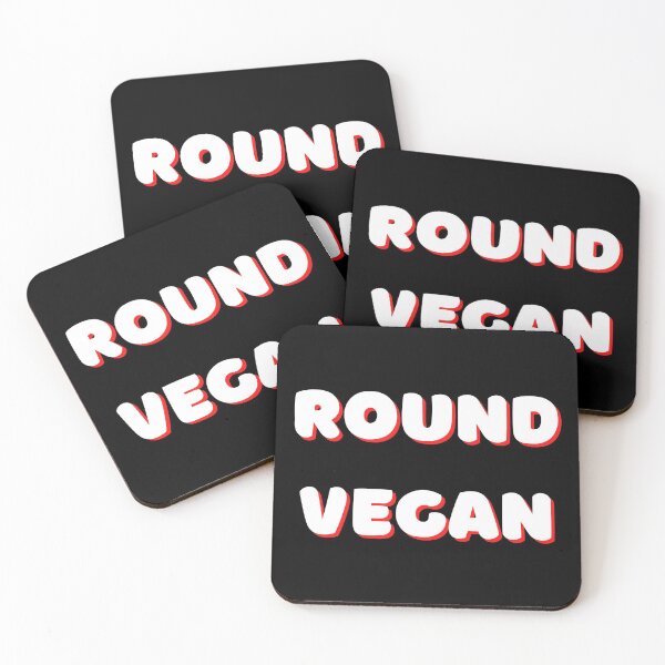 Item preview, Round Vegan Cute Curvy Vegan Pride designed and sold by WhimsicaliTee.