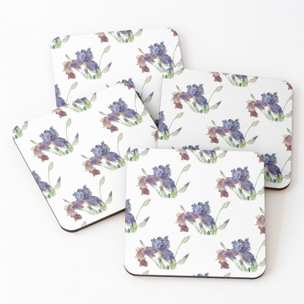 Item preview, Irises on white background designed and sold by victorsboutique.