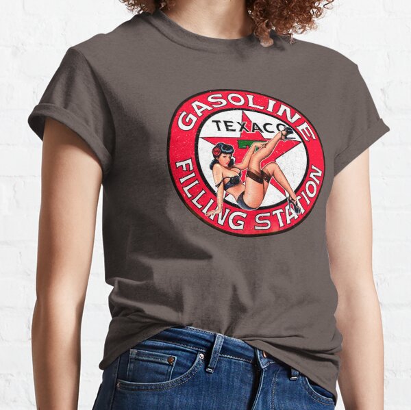 Texaco gasoline pin up vintage sign Classic T-Shirt