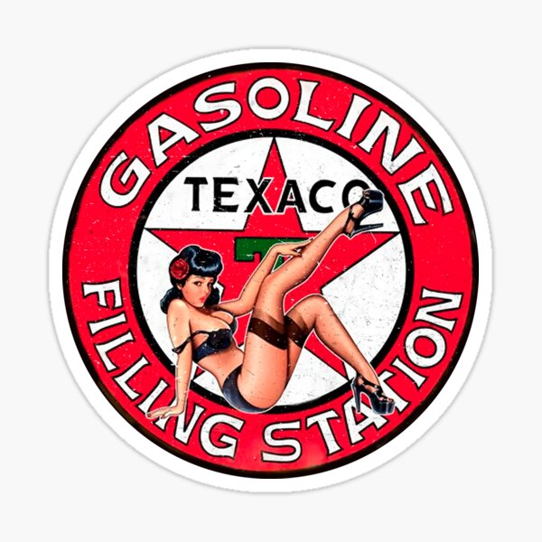 Texaco essence pin up vintage sign Sticker