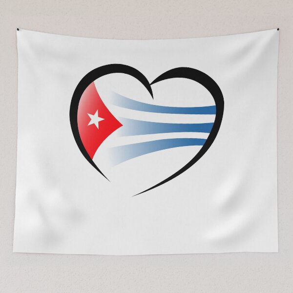 Item preview, Cuban Flag Heart designed and sold by RobomShop.