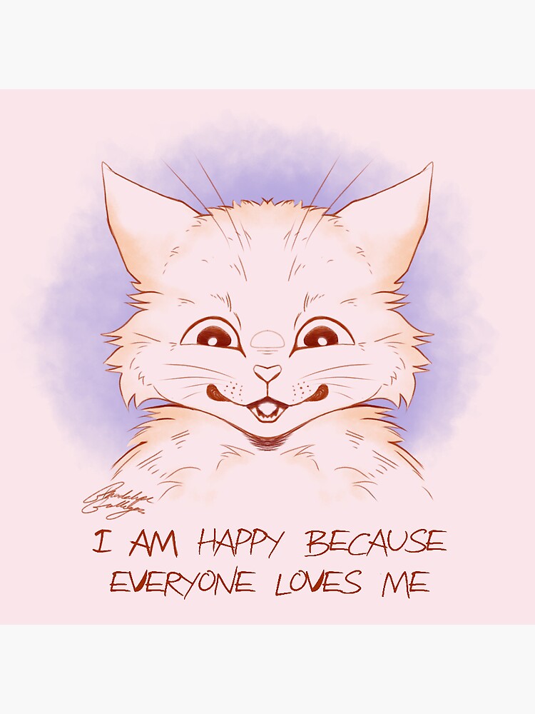 Louis Wain Everyone Loves Me Cat Sticker By Teeth Lovin Redbubble