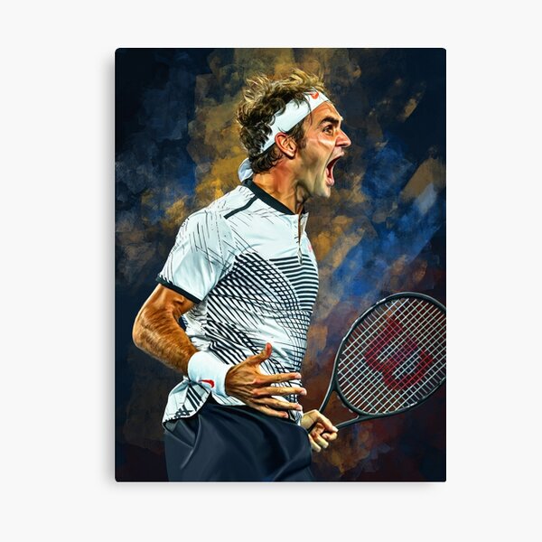 Roger Federer gewinnt die Australian Open 2017. Emotion Artwork Print. Tennisfan Geschenk. Leinwanddruck