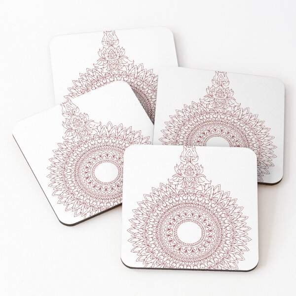 Item preview, Red Jai Yen | Japanese & Thai Motif Mandala designed and sold by simmyghatt.