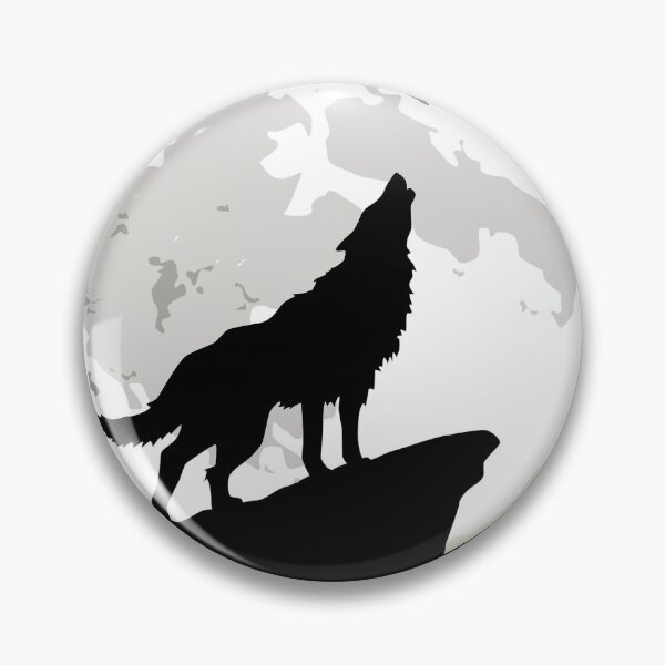 Item preview, Black Wolf Silhouette On A Cliff In front of Full Moon designed and sold by aMortalArtist.