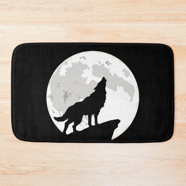 Item preview, Black Wolf Silhouette On A Cliff In front of Full Moon designed and sold by aMortalArtist.