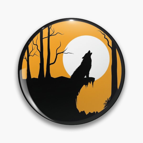 Item preview, Black Wolf Silhouette On A Cliff In front of Full Moon designed and sold by aMortalArtist.
