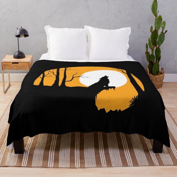 Item preview, Black Wolf Silhouette On A Cliff In front of Full Moon designed and sold by aMortalArtist.
