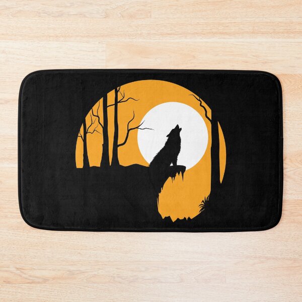 Item preview, Black Wolf Silhouette On A Cliff In front of Full Moon designed and sold by aMortalArtist.