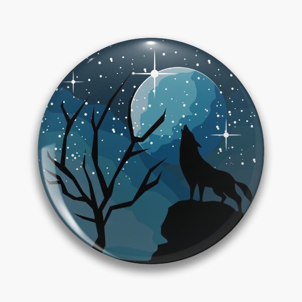 Item preview, Black Wolf Silhouette with Stars and Moon designed and sold by aMortalArtist.