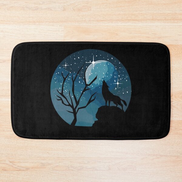 Item preview, Black Wolf Silhouette with Stars and Moon designed and sold by aMortalArtist.