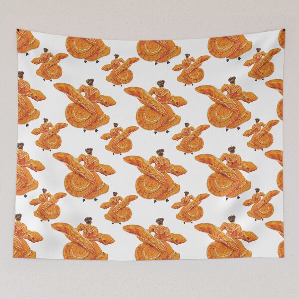 Item preview, Orange Ballet Folklórico Dancers Pattern (Baile Folklórico) designed and sold by Ivan Ramirez.