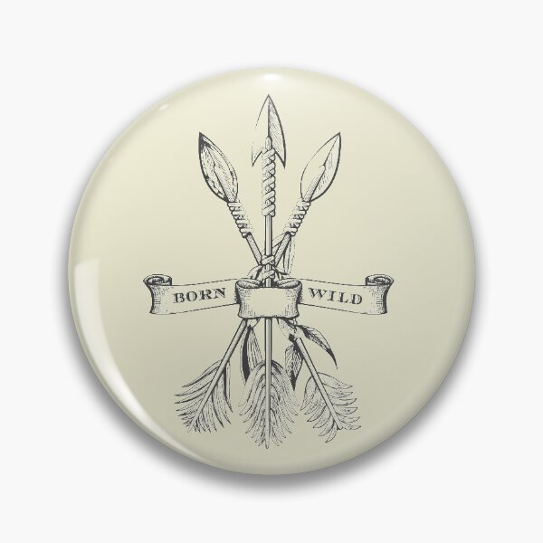 Item preview, Hand Drawn Native Americans Arrows and Wording Born Wild Tattoo designed and sold by devaleta.
