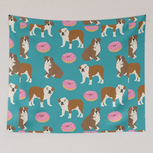 Aperçu de l'œuvre Image drôle de chien bouledogue anglais chiens animaux de compagnie pop art bouledogues donuts donas créée et vendue par Coolstuff4you71.