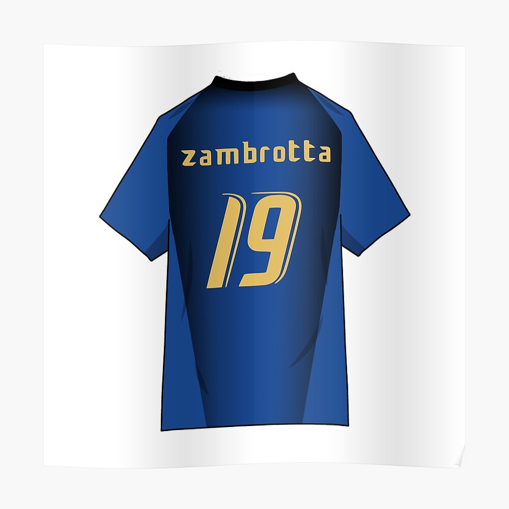 Zambrotta Italy World Cup 2006 Jersey Sticker for Sale by