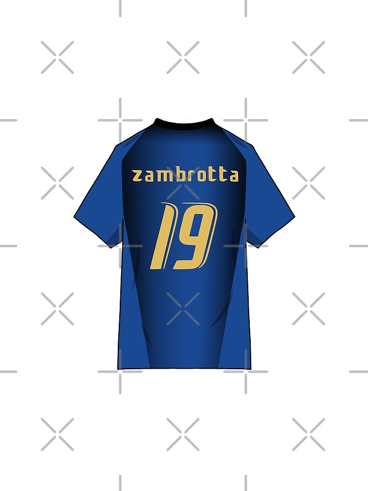 Sticker for Sale avec l'œuvre « Maillot Coupe du Monde Zambrotta Italie 2006 » de l'artiste Zgjimi17