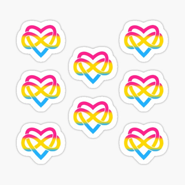 8x Pansexual Polyamory Infinity Heart Sticker
