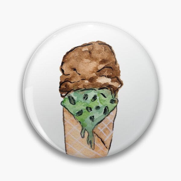 Item preview, Chocolate & Mint Chocolate Chip Ice Cream Cone designed and sold by Laura Jane Kirton.
