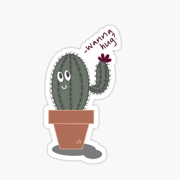 Wanna Hug Cactus Sticker