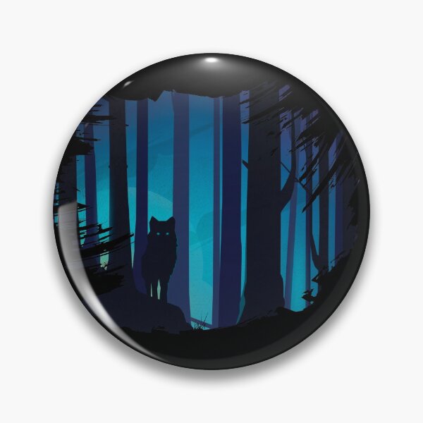 Item preview, Black Wolf Silhouette In The Forest designed and sold by aMortalArtist.