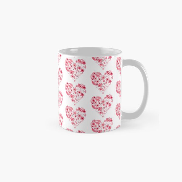 Watercolor Heart Art Print - Valentines Heart - Valentines Love - Floral Heart Classic Mug