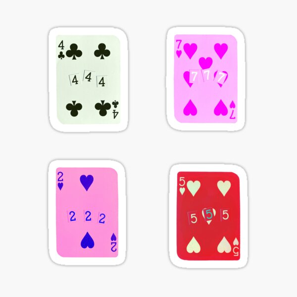 444, 777, 222, 555 Angel Number Playing Card Pack Sticker