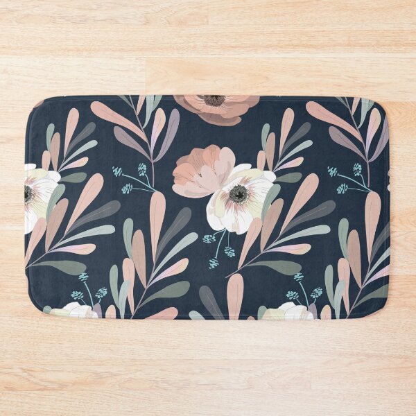 Item preview, Anemones and olive trees in blue designed and sold by Anis Illustration.