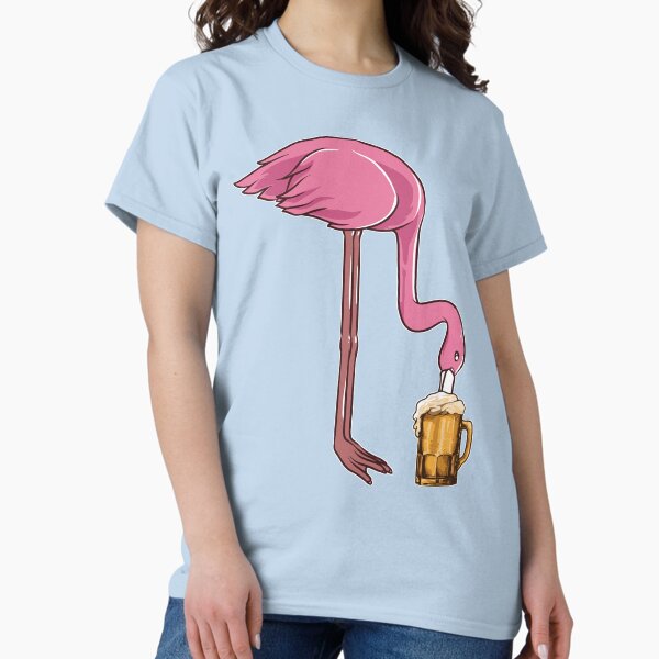 Vista previa del artículo con la obra «La cerveza hace felices a los flamencos lindos | Flamingo Love», diseñado y vendido por Petra Becker.
