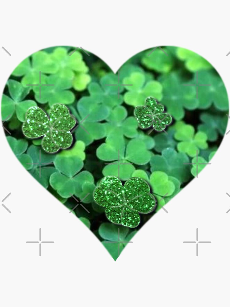 Love & Luck Cute St Patrick's Day Matte Green 4 Leaf Clover with Heart  Shamrock Drop Earrings