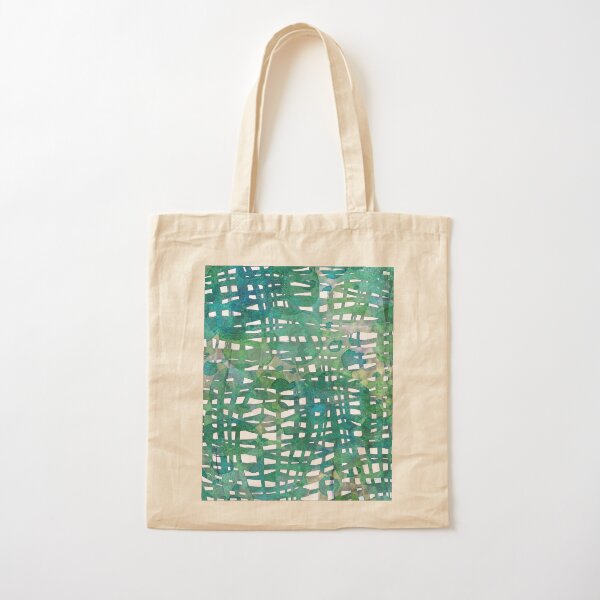 Intertwined blades of grass abstract peaceful watercolor painting Cotton Tote Bag