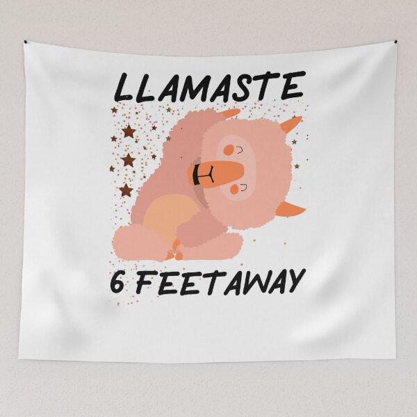 Item preview, Llamaste 6 feet away Social distance Funny Yoga Llama Alpaka Namaste designed and sold by arteesy.