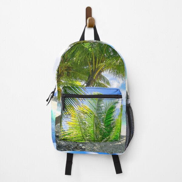 Item preview, tropical beach scene with palm trees designed and sold by Pixelmatrix.