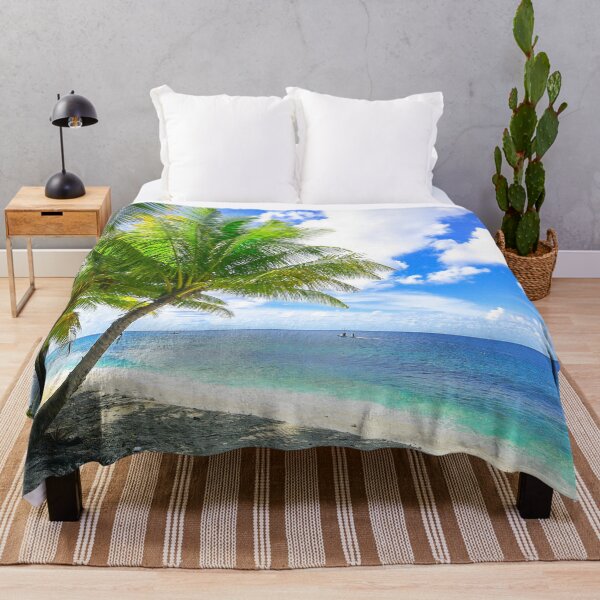 Item preview, tropical beach scene with palm trees designed and sold by Pixelmatrix.