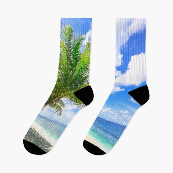 Item preview, tropical beach scene with palm trees designed and sold by Pixelmatrix.