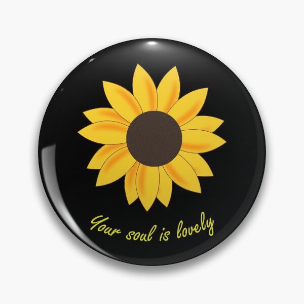 Item preview, Sunkissed Yellow Orange floating sunflower head with daily positive affirmation quote (dark mode) designed and sold by Deegital18.