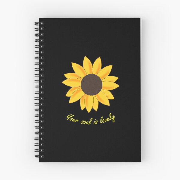 Item preview, Sunkissed Yellow Orange floating sunflower head with daily positive affirmation quote (dark mode) designed and sold by Deegital18.