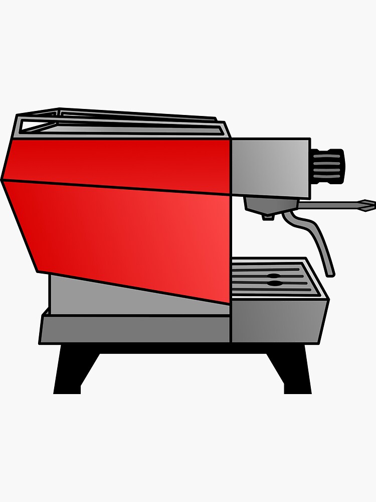 Thumbnail 3 of 3, Sticker, Minimalist Espresso Machine Vector Art designed and sold by JTatum95.
