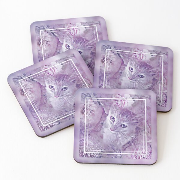 Item preview, Floral Kitten in lilac. designed and sold by chepea2.